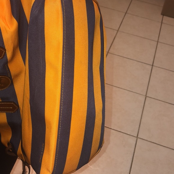 Dooney & Bourkey vintage orange and blue striped tote nylon Preowned “as is” - Picture 9 of 9